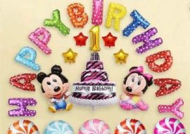Bóng trang trí sinh nhật bé gái chủ đề chuột mickey 14