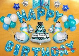 Bộ bóng bay sinh nhật gà con bé trai mã 02