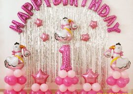 Bóng bay sinh nhật gà con bé gái 04