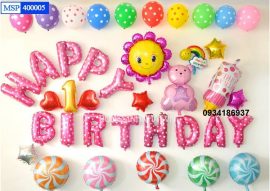 Set bong bóng trang trí sinh nhật bé gái