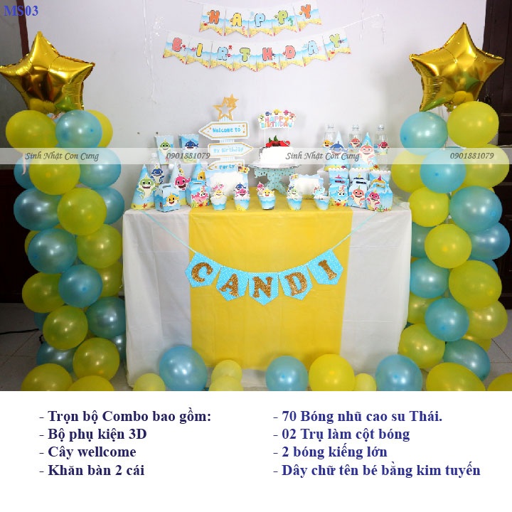 Combo Trang Trí Sinh Nhật Bé Gái Dây Happy Birthday  BiBo Party