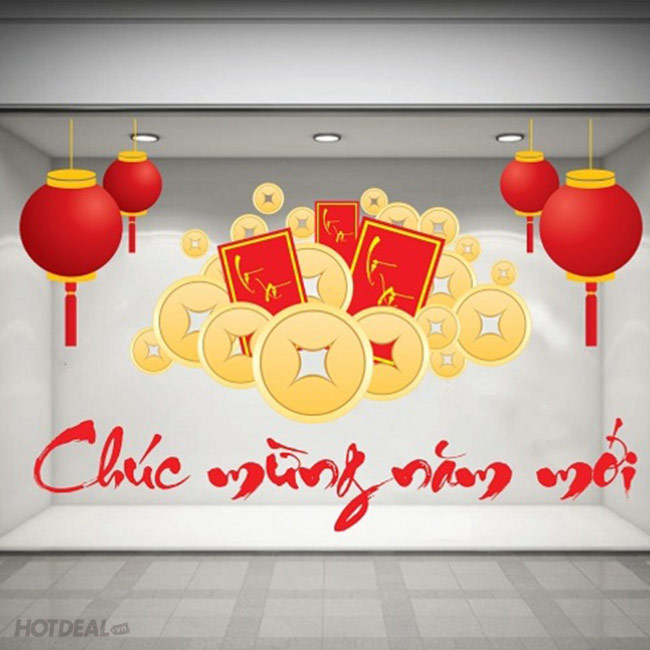 Mẫu Decal Trang Trí Tết Cháy Hàng Năm 2020 - Shop Cưng Party