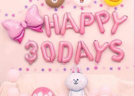 Bộ bong bóng trang trí đầy tháng cho bé 2020