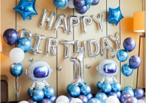 Bộ bóng trang trí sinh nhật cho bé trai chủ đề phi hành gia mã 03