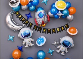 Bộ bóng trang trí sinh nhật cho bé trai chủ đề phi hành gia mã 04