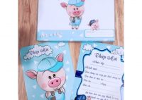 Mẫu thiệp mời thôi nôi bé trai