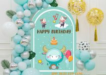 Bộ bong bóng trang trí thôi nôi bé trai tuổi trâu 2022