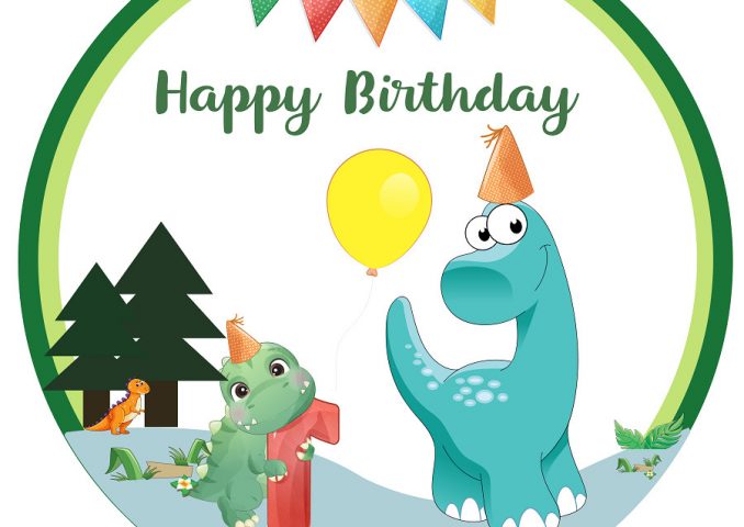 phông sinh nhật khủng long