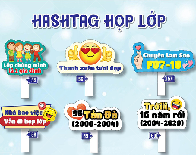 60+ Mẫu Hashtag Cầm Tay Họp Lớp Mới Nhất - Shop Cưng Design