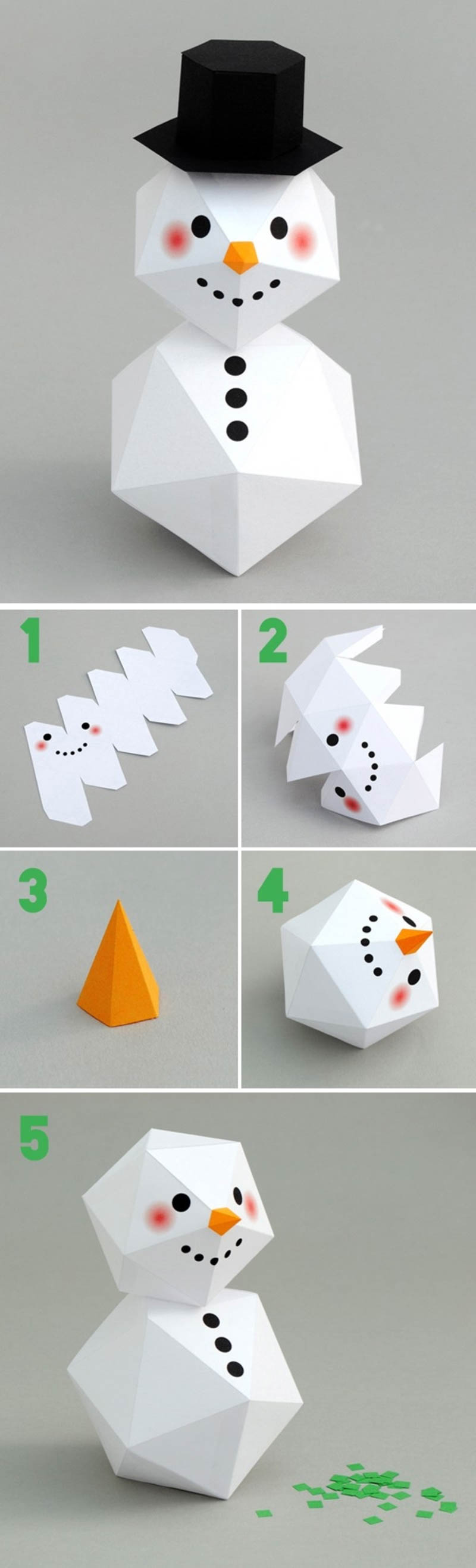 Cách làm người tuyết bằng giấy