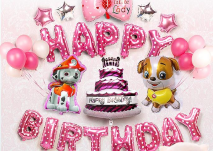 Set bóng thôi nôi bé gái tuổi chó