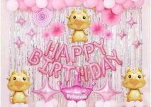 Set bóng trang trí thôi nôi cho bé gái tuổi trâu