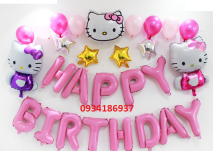 Set bong bóng kitty trang trí sinh nhật cho bé gái