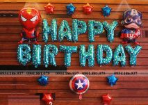 Set bóng trang trí sinh nhật cho bé trai chủ đề siêu nhân A + người nhện