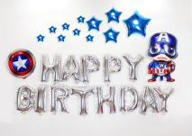 Set bóng trang trí đơn giản chủ đề siêu nhân A cho bé trai