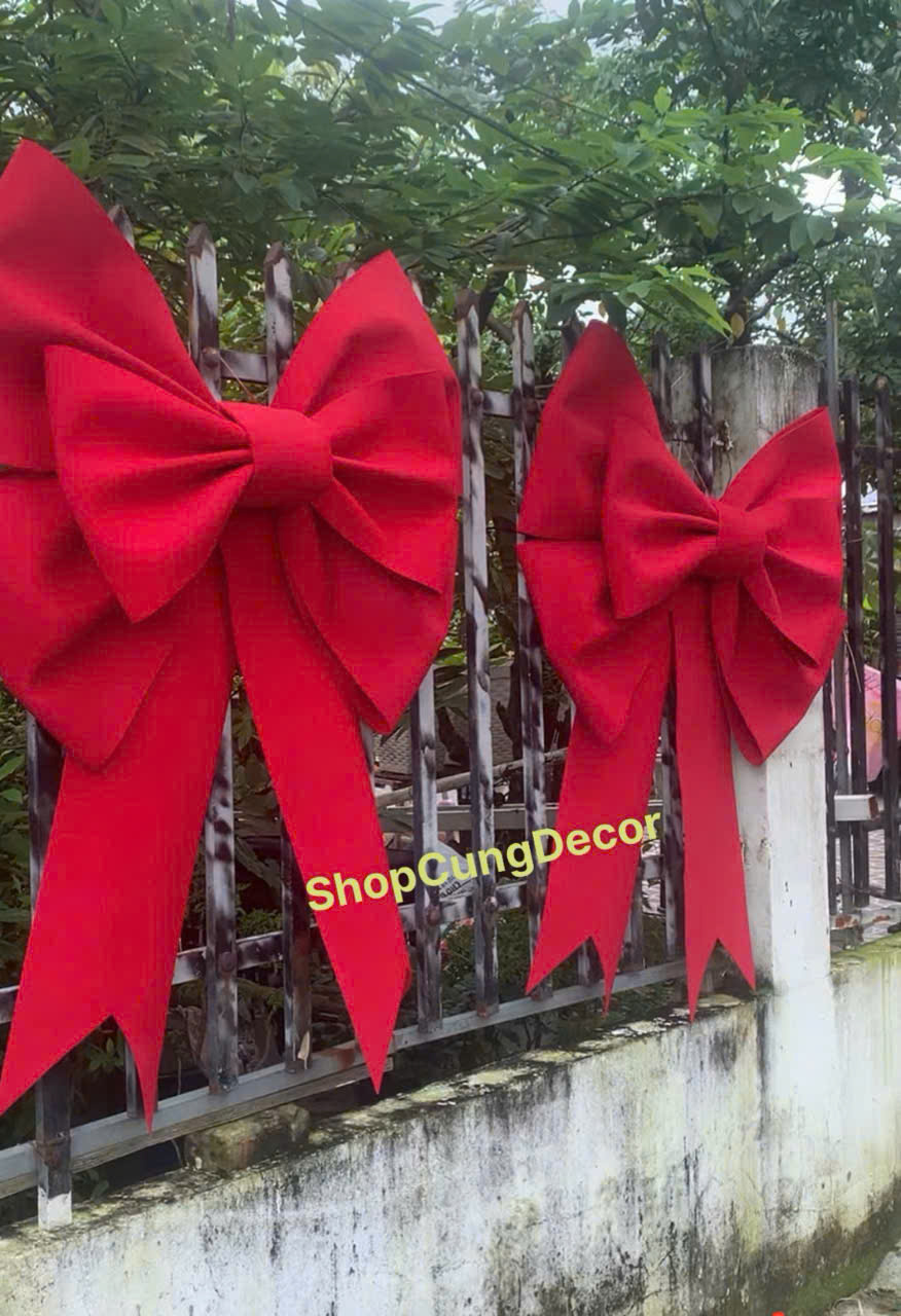 Nơ xốp đỏ trang trí Noel 02