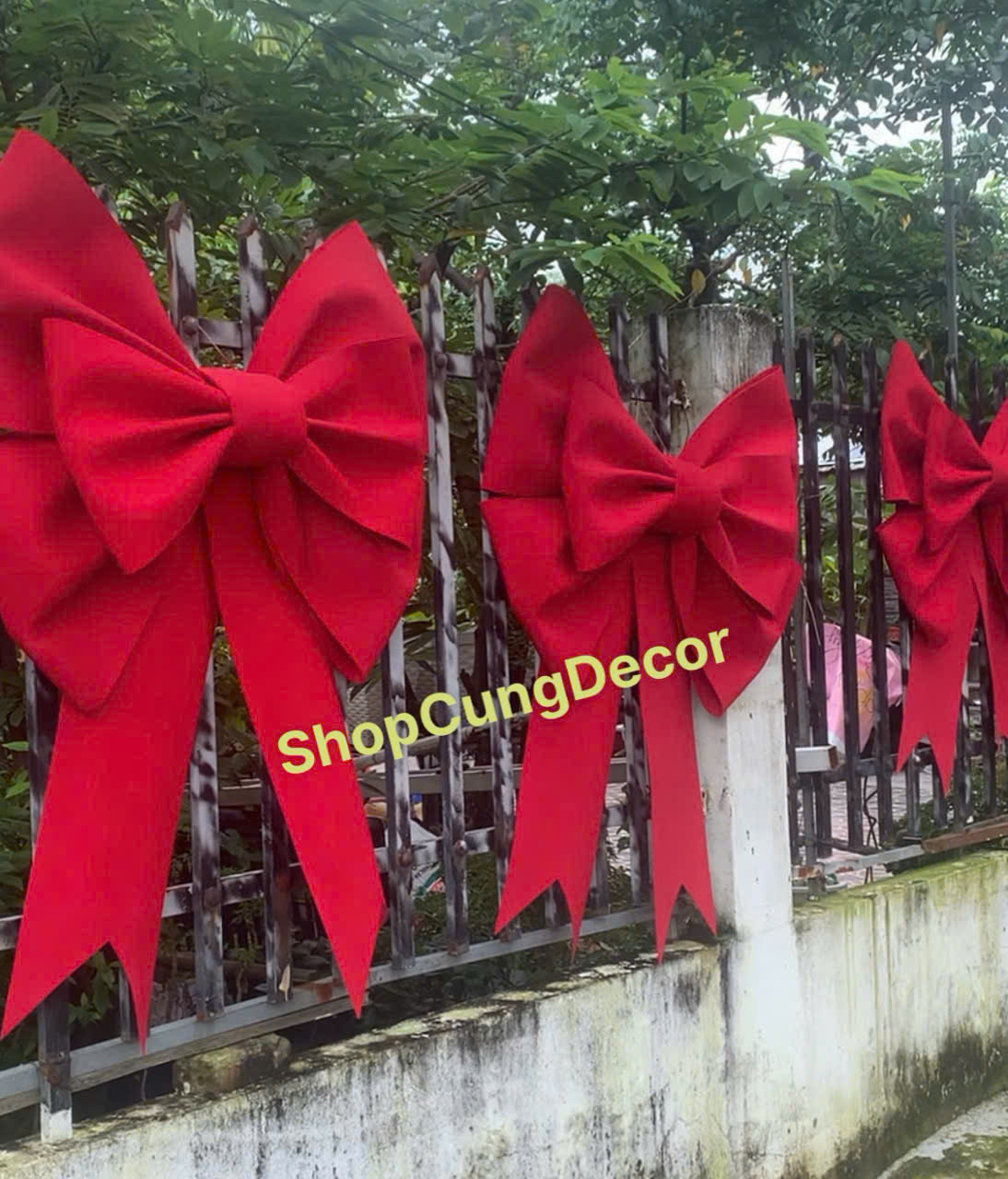 Nơ xốp đỏ trang trí Noel 03