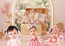 Combo 6 Chibi 40cm Trang Trí Sinh Nhật Cho Bé Gái